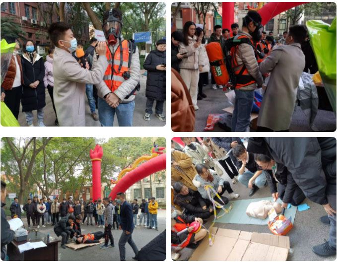 all lecturers and experts gave explanations and demonstrations, and let them feel Interested teachers and students personally try how to wear and first aid all lecturers and experts gave explanations and demonstrations, and let them feel Interested teachers and students personally try how to wear and first aid