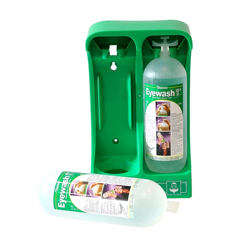TOBIN Emergency Eyewash Solution – 1000ml × 2 Bottles With Wall Mount Bracket (SAC2127) factory