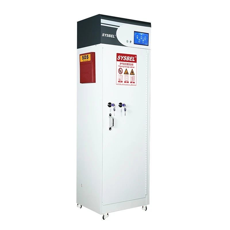 White Ductless Filtered Chemical Storage Cabinet | Filtering Safety Storage Cabinet - SYSBEL best